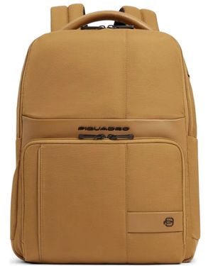 Piquadro Shock-Absorbing Laptop Backpack - Natural