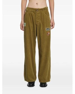 Song For The Mute Pantalon En Velours Côtelé À Détail De Patch - Vert