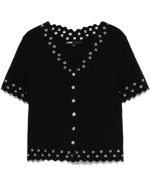 Maje Camisa con detalles de ojales - Negro