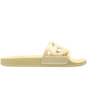 DIESEL Sa-Clyde Logo Slides - Metallic