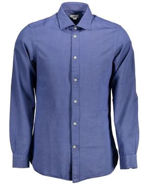 U.S. POLO ASSN. Spread-Collar Buttoned-Cuff Shirt - Blue