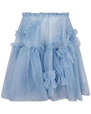 Ermanno Scervino Falda Larga Con Volantes - Azul