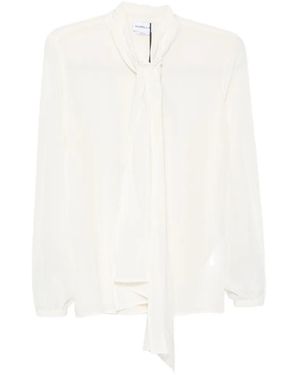 Marella Camicia Con Fiocco - Bianco