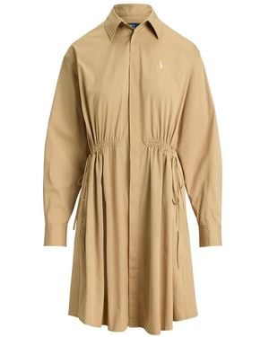 Polo Ralph Lauren Cotton Drawcord Shirtdress - Natural