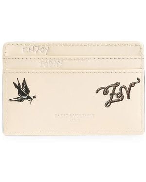 Zadig & Voltaire Zv Pass Tattoo Card Holder - Natural