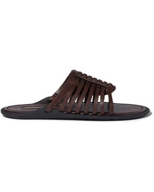 Miu Miu Nappa-Leather Slides - White