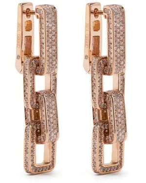 SHAY 18K Rose Triple Deco Diamond Earrings - White