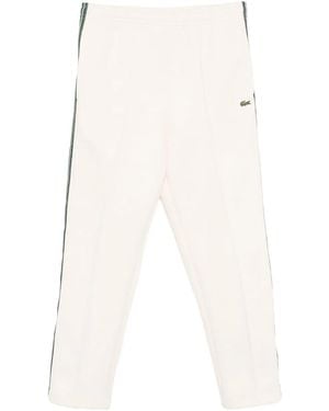 Lacoste Pantalon Droit En Coton Mélangé - Blanc