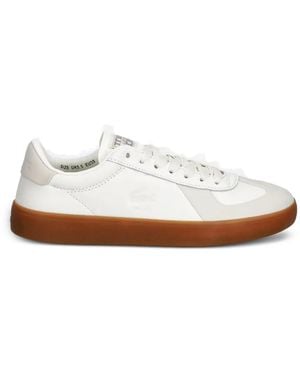 Lacoste Panelled Leather Sneakers - White