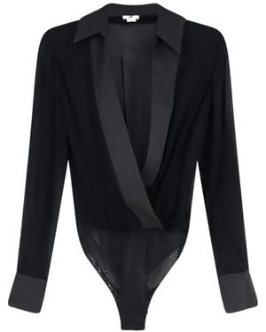 Elisabetta Franchi Wrap-Style Long-Sleeved Bodysuit - Blue