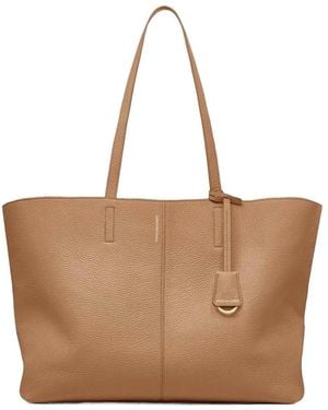 Maison De Sabre The Snap Pebbled Tote Bag - Brown