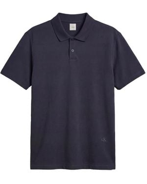 Calvin Klein Logo-Embroidered Short-Sleeve Polo Shirt - Blue