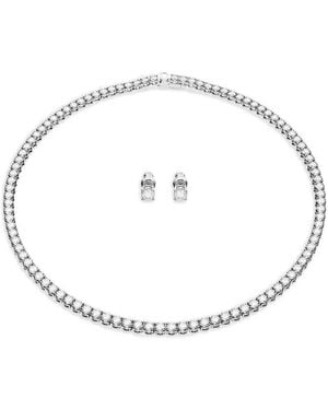 Swarovski Matrix Halsketten-Set - Weiß