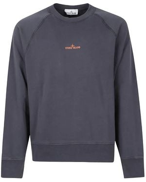 Stone Island Trui Met Raglan Mouwen En Geborduurd Logo - Blauw