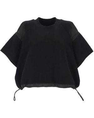 Sacai Drawstring Knitted Top - Black