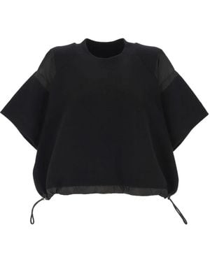 Sacai Drawstring Knitted Top - Black
