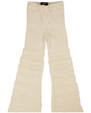 Amiri Crochet Flared Trousers - Natural