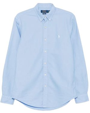 Polo Ralph Lauren Embroidered-Logo Button-Down Shirt - Blue