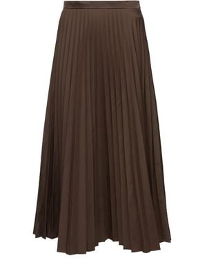 MM6 by Maison Martin Margiela A-Line Midi Pleated Skirt - Brown