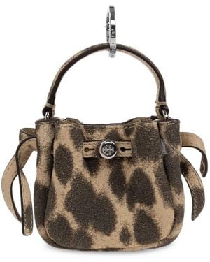 Tory Burch Romy Animal-Print Bag Keychain - Metallic