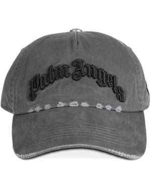 Palm Angels Baseballkappe im Distressed-Look - Grau