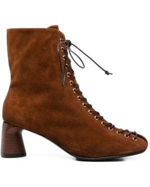 Halmanera Lace-Up Suede Ankle Boots - Brown