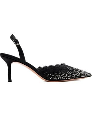 Nicoli Verzierte Rimini Slingback-Pumps 70mm - Schwarz