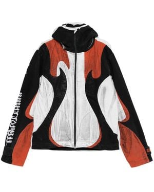 Kusikohc Flame-Print Windbreaker Jacket - Black