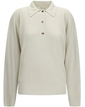 Calvin Klein Helga Button-Up Polo Top - White