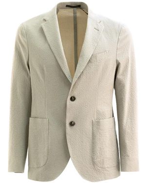 Incotex Textured Two-Button Blazer - White