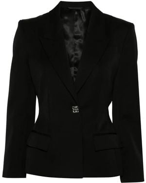 Givenchy 4G Liquid-Button Wool Blazer - Black