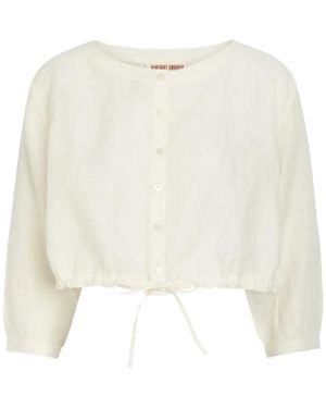 Emporio Sirenuse New Jinny Drawstring Cropped Blouse - White