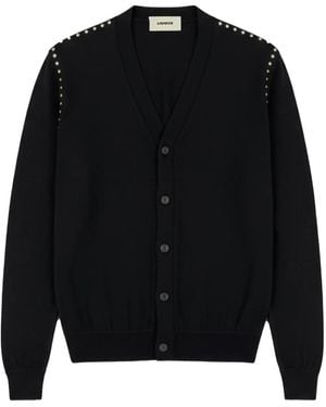 A PAPER KID Studded Cardigan - Black