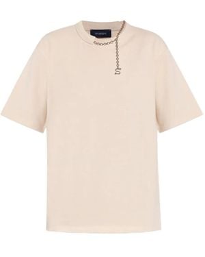 Sportmax Chain-Embellished T-Shirt - Natural