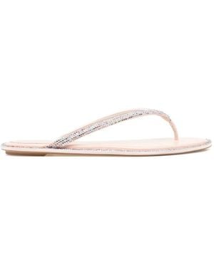 Rene Caovilla Diana Crystal-Embellished Sandals - White