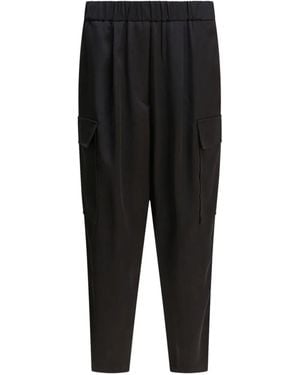 Semler Elastic-Waist Tapered Trousers - Black