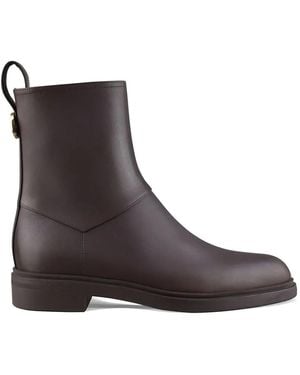 Loro Piana Kilda Engraved-Detail Leather Boots - Brown