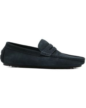 SERGIO MORETTI FIRENZE Suede Penny Loafers - Blue
