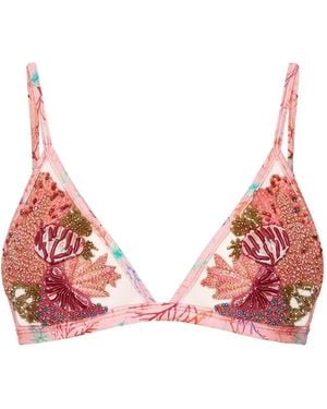 PATBO Seaweed Embellished Bikini Top - Pink