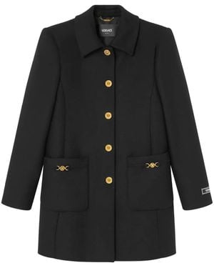 Versace Aライン コート - ブラック