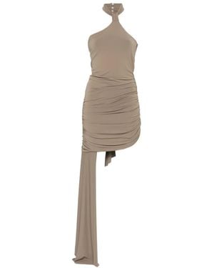 Amen Robe Courte À Design Drapé - Neutre