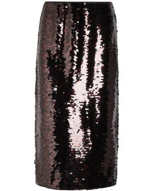 STAUD Ciara Sequin Midi Skirt - Black