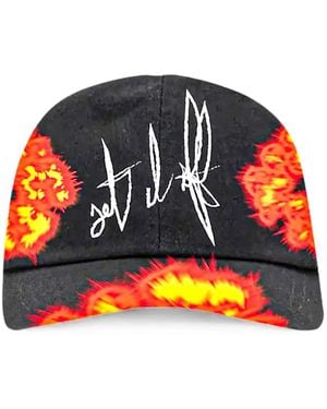 DENIM TEARS X Offset Graphic-Print Baseball Cap - Red