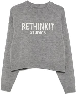 Rethinkit Studios Logo-Intarsia Knitted Jumper - Grey