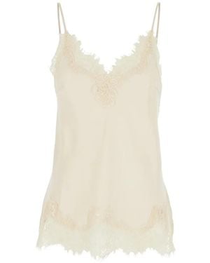 Gold Hawk Coco Lace V-Neck Top - White