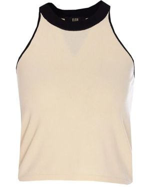 ELEH Top Met Contrasterende Afwerking - Naturel