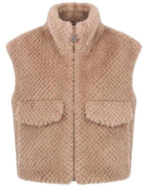 High Society Alea Faux-Fur Gilet - Natural