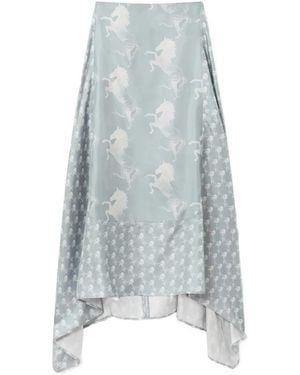 Stella McCartney Falda Con Caballo Estampado - Azul