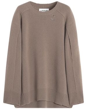 Lanvin Wool-Cashmere Oversize Jumper - Brown