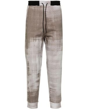BOSS Abstract-Pattern Track Trousers - Grey